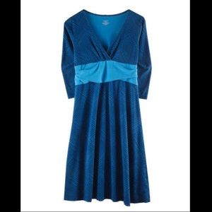 Patagonia 3/4 sleeve blue Margot dress